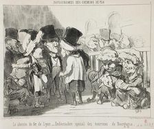 Le Chemin de fer de Lyon. Embarcadère.., 1852. Creator: Honore Daumier
