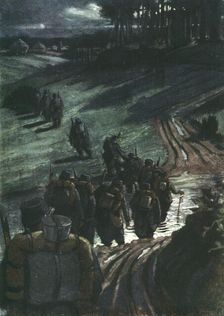 'Le chemin de la tranchee; un gue 1915. Creator: Unknown