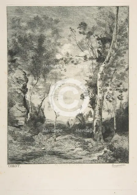 Le cheval blanc, 1858?. Creator: Felix Bracquemond.