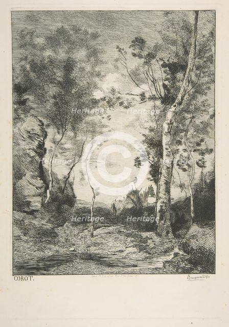 Le cheval blanc, 1858?. Creator: Felix Bracquemond.
