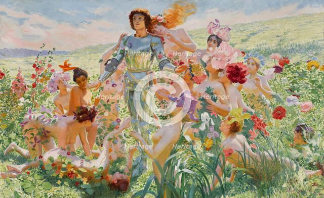 Le chevalier aux fleurs (The Knight of the Flowers), 1894. Creator: Rochegrosse, Georges Antoine (1859-1938).