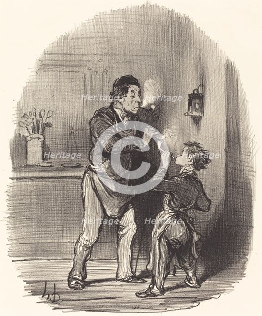 Le chiffonnier philosophe, 1847. Creator: Honore Daumier.