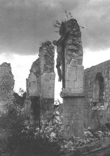 Le Christ aux ruines; La nef, envahie deja par les plantes sauvages, d'une eglise 1916. Creator: Unknown