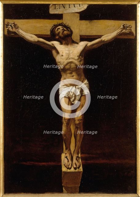 Le Christ en croix, esquisse pour la salle d'audience de la Cour des Assises du Palais..., c.1873. Creator: Leon Joseph Florentin Bonnat.