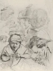 Le Citoyen Aubourg, Mme Aubourg, et leur famille (Citizen Aubourg, Madame Aubourg..., ca. 1795-1805. Creator: Vivant Denon