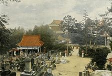 Le Cimetiere Kurodani a Kioto, Tombes Sculptees (Tombstones in Kurodani cemetery, Kyoto), 1900. Creator: Unknown