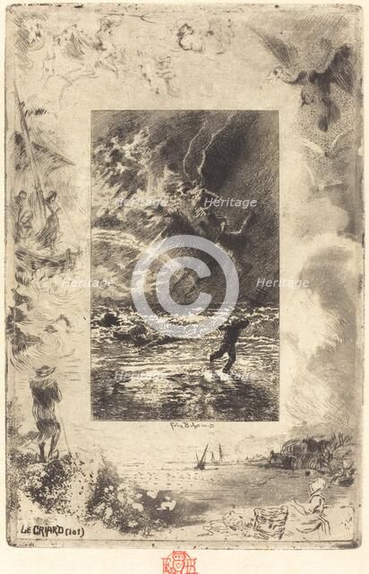 Le Criard (The Shrieker), 1879/1880. Creator: Felix Hilaire Buhot.