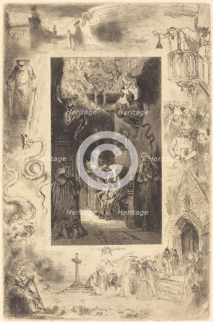 Le Curé de Cucugnan (The Vicar of Cucugnan), c. 1885. Creator: Felix Hilaire Buhot.