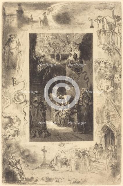 Le Curé de Cucugnan (The Vicar of Cucugnan), c. 1885. Creator: Felix Hilaire Buhot.