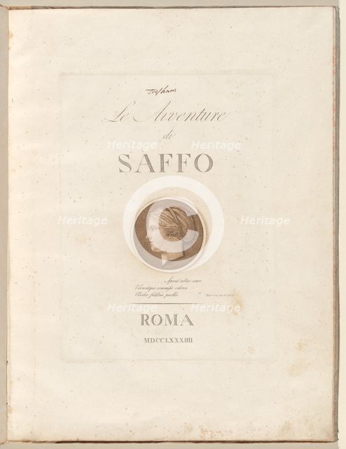 Le Avventure di Saffo (The Adventures of Sappho), 1784. Creator: Henry Tresham.