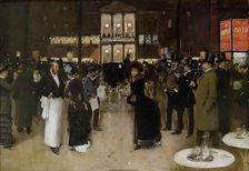 Le boulevard Montmartre, la nuit, devant le théâtre des Variétés, ca 1885. Creator: Béraud, Jean (1849-1936)