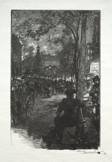Le Boulevard Montmartre, le Soir. Creator: Auguste Louis Lepère (French, 1849-1918)