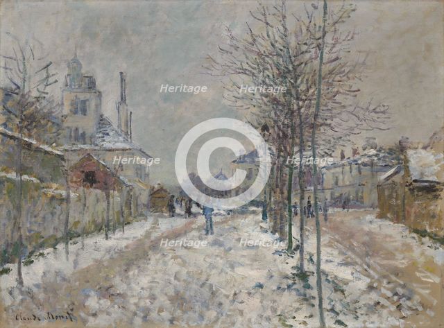 Le Boulevard de Pontoise à Argenteuil, neige (The Snow-Covered Boulevard de Pontoise in..., 1875. Creator: Monet, Claude (1840-1926).
