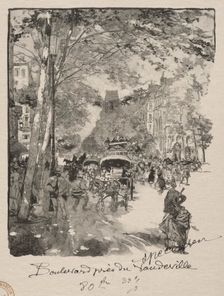 Le Boulevard près du Vaudeville. Creator: Auguste Louis Lepère (French, 1849-1918)