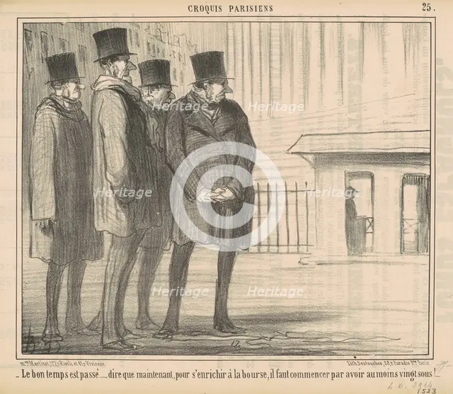 Le bon temps est passé ..., 19th century. Creator: Honore Daumier.