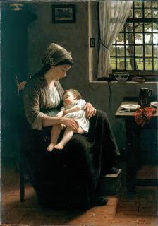 Le Bonheur d'une Mère, 1869. Creator: David Adolf Constant Artz