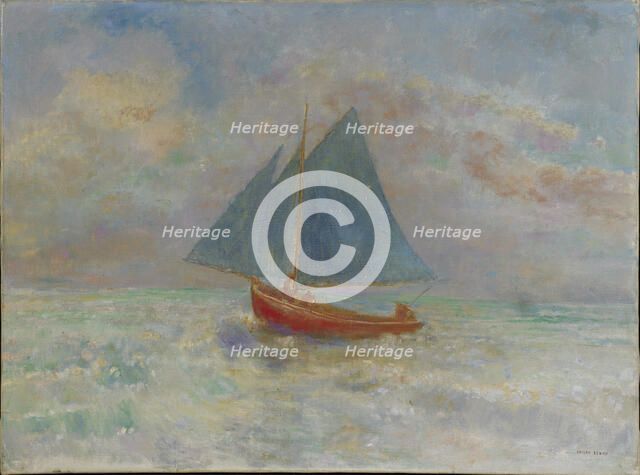 Le Bateau rouge (The Red Boat), c. 1910. Creator: Redon, Odilon (1840-1916).