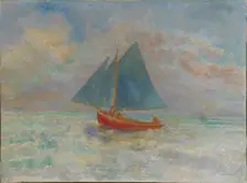 Le Bateau rouge (The Red Boat), c. 1910. Creator: Redon, Odilon (1840-1916)