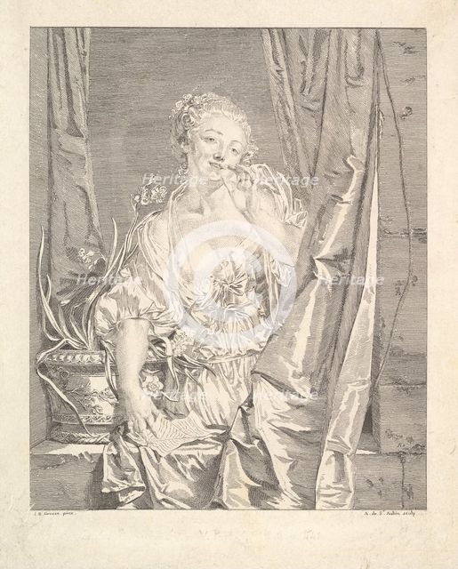 Le Baiser Envoyé (Blowing a Kiss). Creator: Augustin de Saint-Aubin.