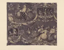 Le Bal (The Costume Ball) (Furnishing Fabric), France, 1827/40. Creator: Unknown