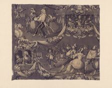 Le Bal (The Costume Ball) (Furnishing Fabric), France, 1827/40. Creator: Unknown