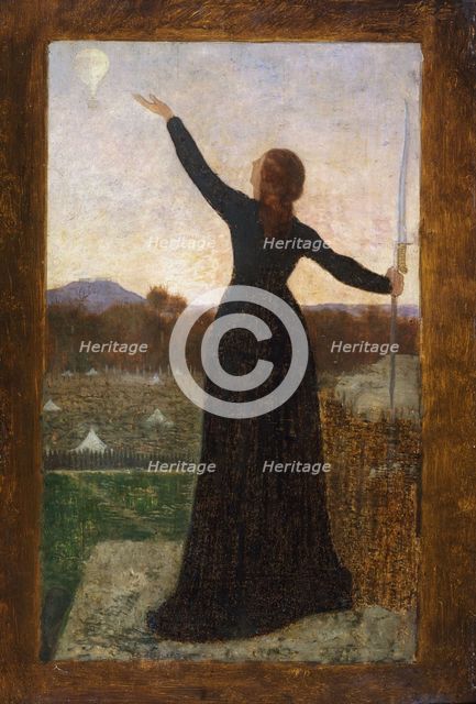 Le Ballon ("La Ville de Paris investie, confie à l'air son appel à la France"). Allégorie..., c1870. Creator: Pierre Puvis de Chavannes.