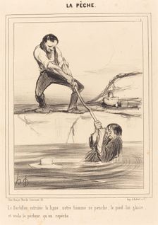 Le Barbillon entraine la ligne.., 1840. Creator: Honore Daumier