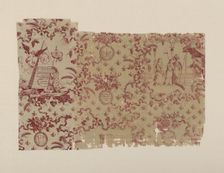 Le Bastille Demolité (Fall of the Bastille) (Furnishing Fabric), England, c. 1790. Creator: Unknown