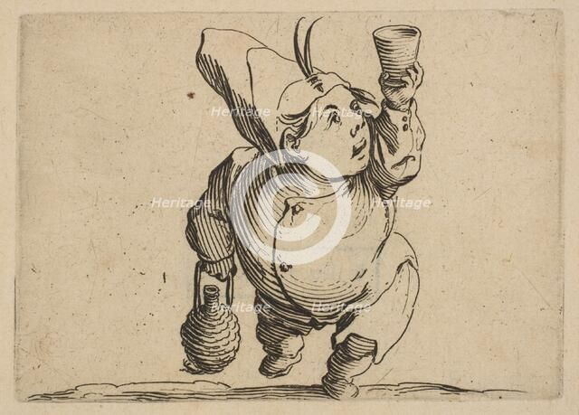 Le Beveur vu de Face (The Drinker Viewed from the Front), from Varie Figure Gobbi, suit..., 1616-22. Creator: Jacques Callot.