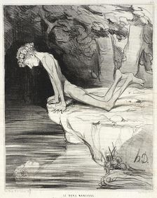 Le beau Narcisse, 1842. Creator: Honore Daumier