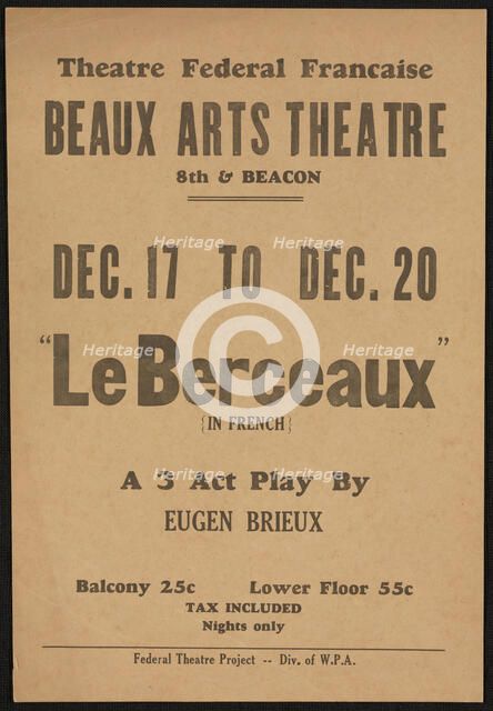 Le Berceaux, Los Angeles, 1936. Creator: Unknown.