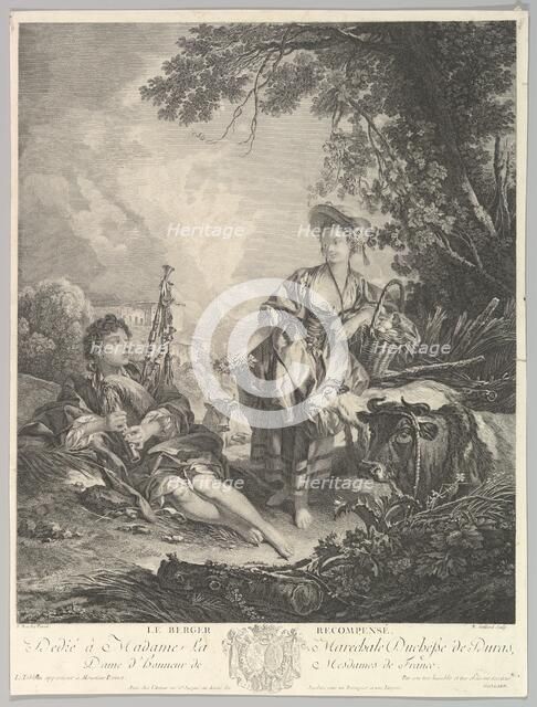 Le Berger Recompensé (The Rewarded Shepherd), 18th century. Creator: Rene Gaillard.