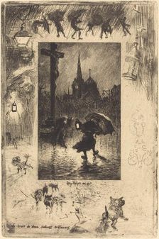 Le bruit de deux sabots traînant... (The sound of two clogs shuffling...), 1878. Creator: Felix Hilaire Buhot