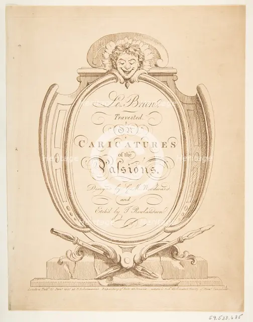 Le Brun Travested, or Caricatures of the Passions, January-February 1800. Creator: Thomas Rowlandson.