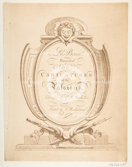 Le Brun Travested, or Caricatures of the Passions, January-February 1800. Creator: Thomas Rowlandson.