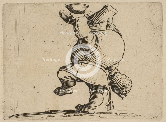 Le Buveur Vu de Dos (The Drinker Seen from Behind), from Varie Figure Gobbi, suite appe..., 1616-22. Creator: Jacques Callot.