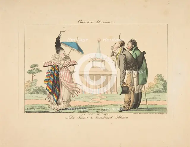 Le Goût du Jour ou Des Chinois du Boulevard Coblentz, from Caricatures Parisiennes, ca. 1815. Creator: Anon.