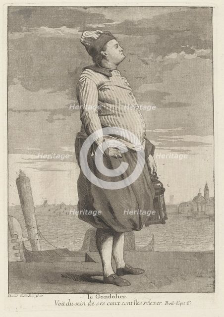 Le Gondolier, 1775. Creator: Giovanni David.