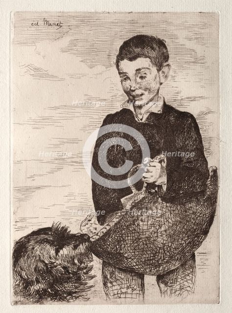 Le gamin au chien, avec le cabas. Creator: Edouard Manet (French, 1832-1883).