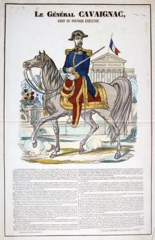 Le General Cavaignac 28 Juin 1848, France. Colour Lithograph. Private collection