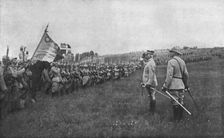 Le general Fayolle. Commandant L'armee, passe en revue ses anciens regiments de l'Artois 1915. Creator: Unknown