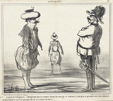 Le Général Schlagmann, s'imaginant que le costume donne du courage..., 1859. Creator: Honore Daumier