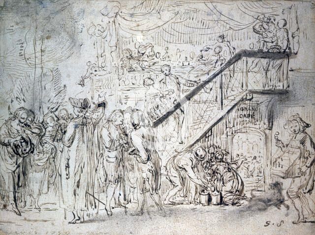 'Le Grand Café' 1759. Artist: Gabriel de Saint-Aubin