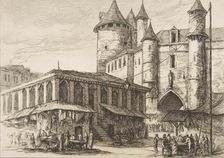 Le Grand Châtelet (Grand Châtelet, Paris circa 1780, after an earlier drawing), 1861. Creator: Charles Meryon