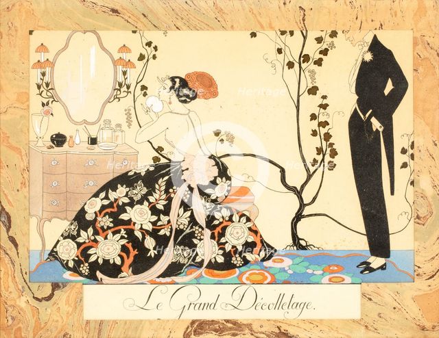 Le Grand Décolletage, from Le Bonheur du Jour ou, Les Graces à la Mode, 1924. Creator: Barbier, George (1882-1932).