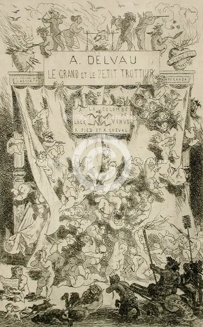 Le Grand et le petit trottoir, 1866. Creator: Félicien Rops.