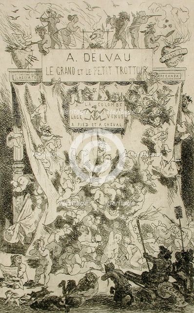 Le Grand et le petit trottoir, 1866. Creator: Félicien Rops.