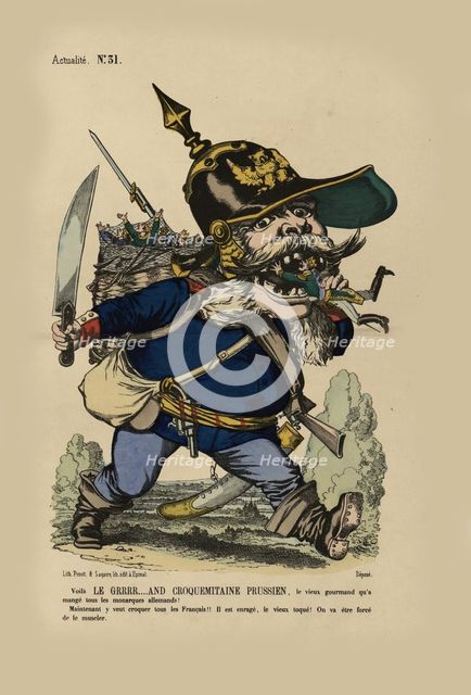 Le grand ogre allemand. (King Wilhelm eats the German small states), 1866. Creator: Anonymous.