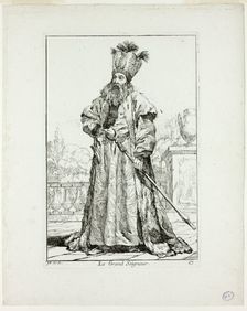 Le Grand Seigneur, plate seventeen from Caravanne du Sultan à la Mecque, 1748. Creator: Joseph-Marie Vien the Elder