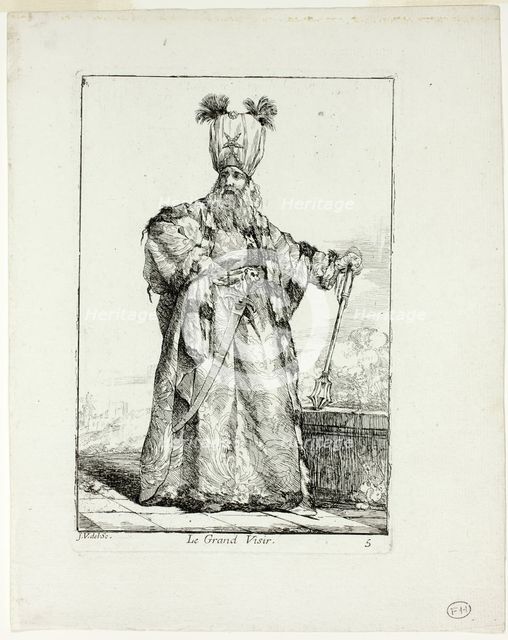 Le Grand Vizir, plate five from Caravanne du Sultan à la Mecque, 1748. Creator: Joseph-Marie Vien the Elder.